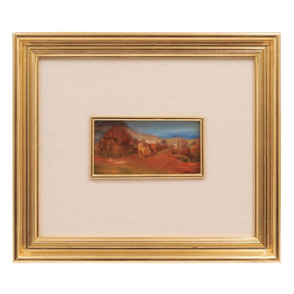 Joaquín Clausell comparable auction result: joaqu n clausell mexico 1866 1935 orange rocks oil on cartonboard it includes a document signed by patricia clausell de latap