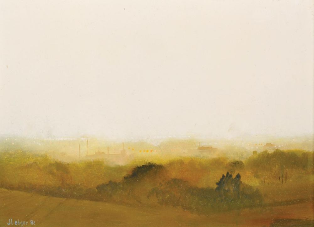 Janet Ledger comparable auction result: janet ledger 1931 british gravesend from thong hill oil on board signed and dated 82 and inscribed on the reverse in pencil 8 75 x 12