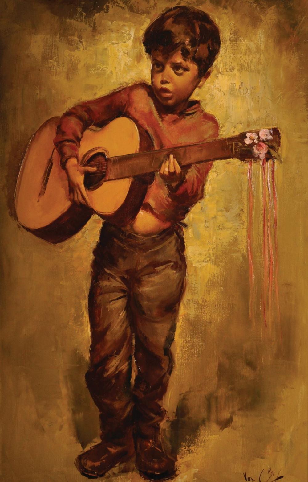 Robert Van Cleef comparable auction result: robert van cleef 1914 french le petit gitan oil on canvas signed and inscribed on a label on reverse 39 x 25 25