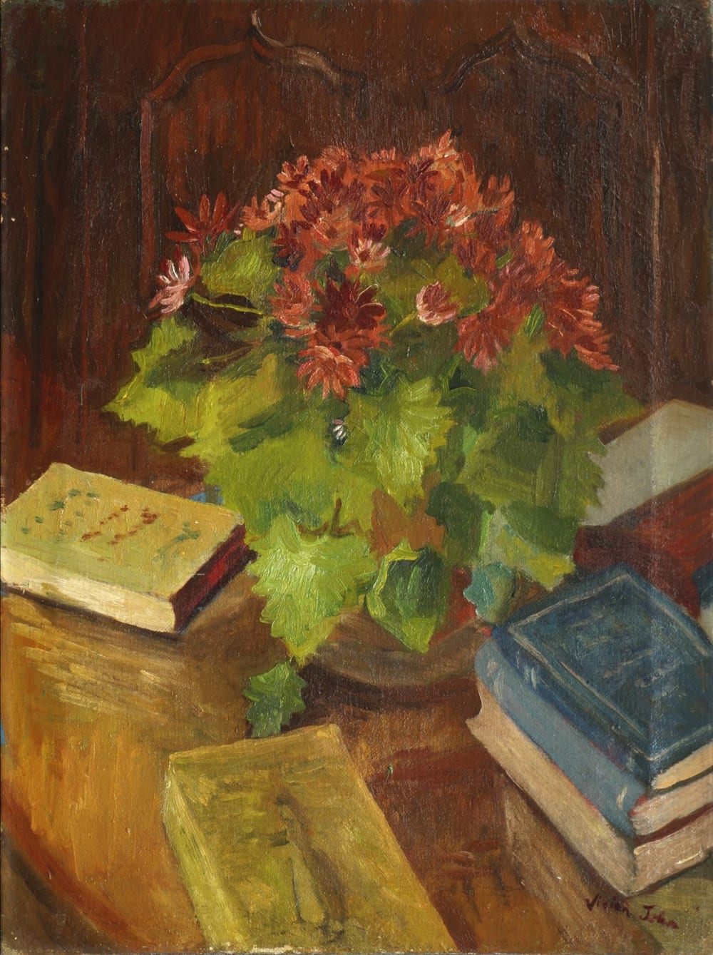 vivien john british 1915 1994 books at fryern court oil on canvas signed · Roseberys · 2018-09-26 Vivien John comparable auction result: vivien john british 1915 1994 books at fryern court oil on canvas signed