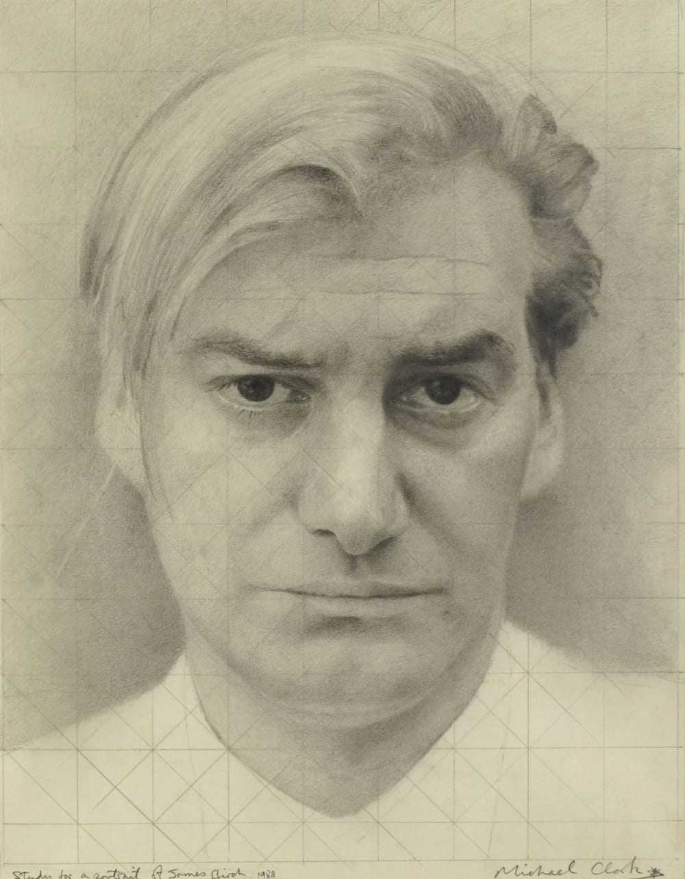 Michael Clark comparable auction result: michael clark british b 1954study for a portrait of james birch pencil on