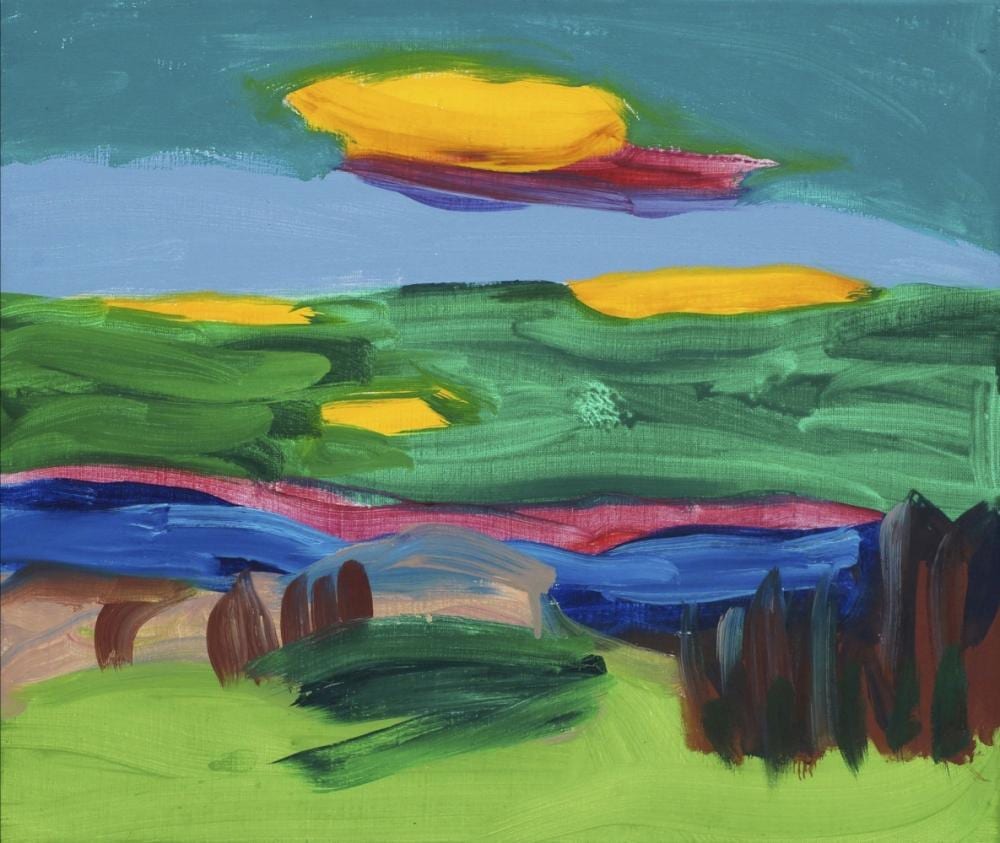 Lucy Jones comparable auction result: lucy jones british b 1955 small landscape ii 1997 oil on canvas signed