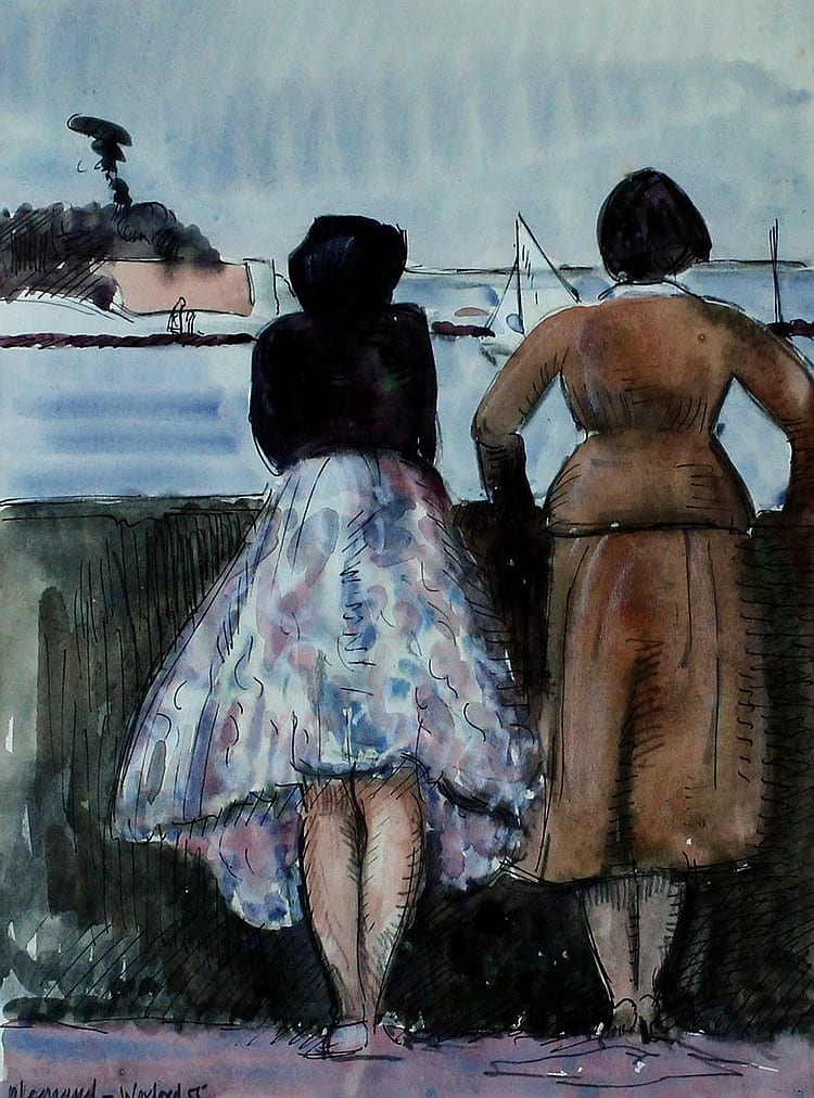 Patrick Leonard comparable auction result: patrick leonard two women chatting