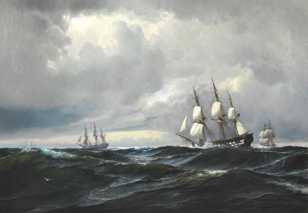 holger drachmann seascape with ships of the line in rough sea signed and dated holger drachmann 72 oil on canvas 74 x 103 cm · Bruun Rasmussen Auctioneers · 2018-09-18 Holger Drachmann comparable auction result: holger drachmann seascape with ships of the line in rough sea signed and dated holger drachmann 72 oil on canvas 74 x 103 cm