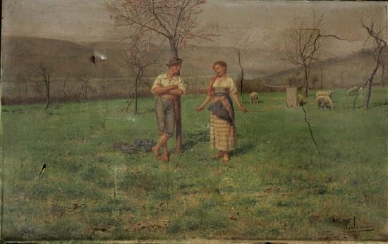 Pasquale Celommi comparable auction result: pasquale celommi italian american 1851 1928 mid day conversation oil on canvas