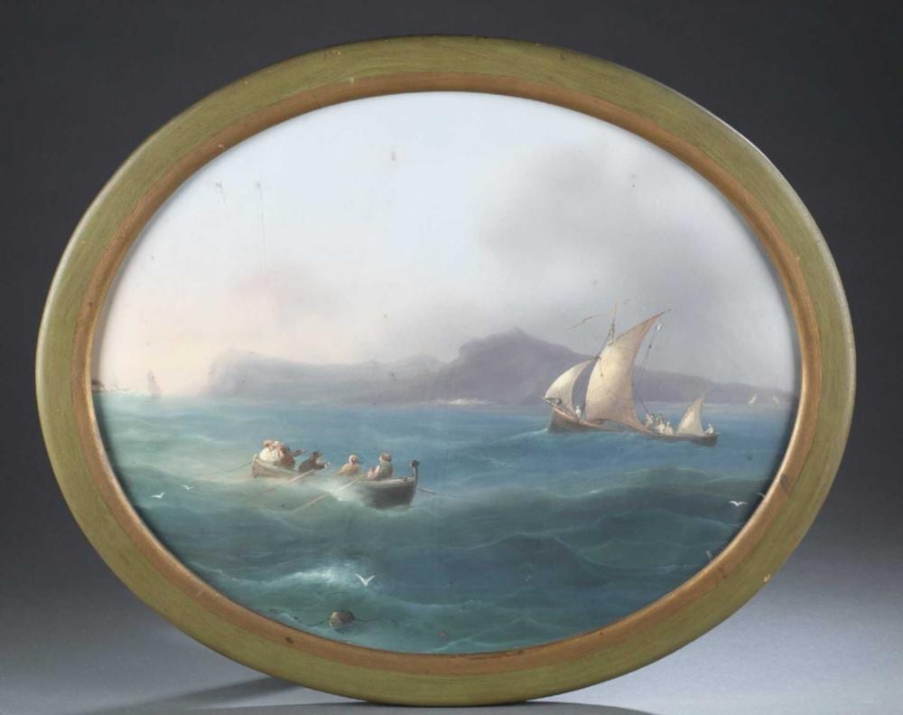 Emmanuel Meuris comparable auction result: emmanuel meuris round sailboat on water o c