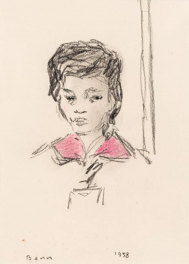 Benn Bencion Rabinowicz comparable auction result: benn bencion rabinowicz 1905 1989 female portrait 1958