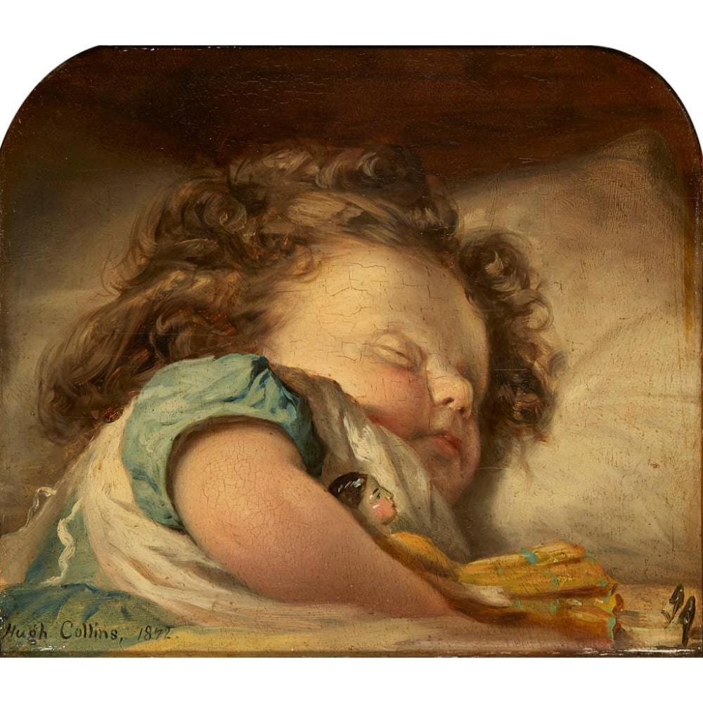 Hugh Collins comparable auction result: hugh collins scottish fl 1860 1896 sweet dreams 30 5cm x 35 5cm 12in x 14in