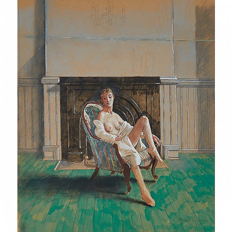 Frederick Joseph Ross comparable auction result: frederick joseph ross r c a stude pour int rieur tempera and pastel 24 ins x 16 ins 41 9 cms x 36 8 cms