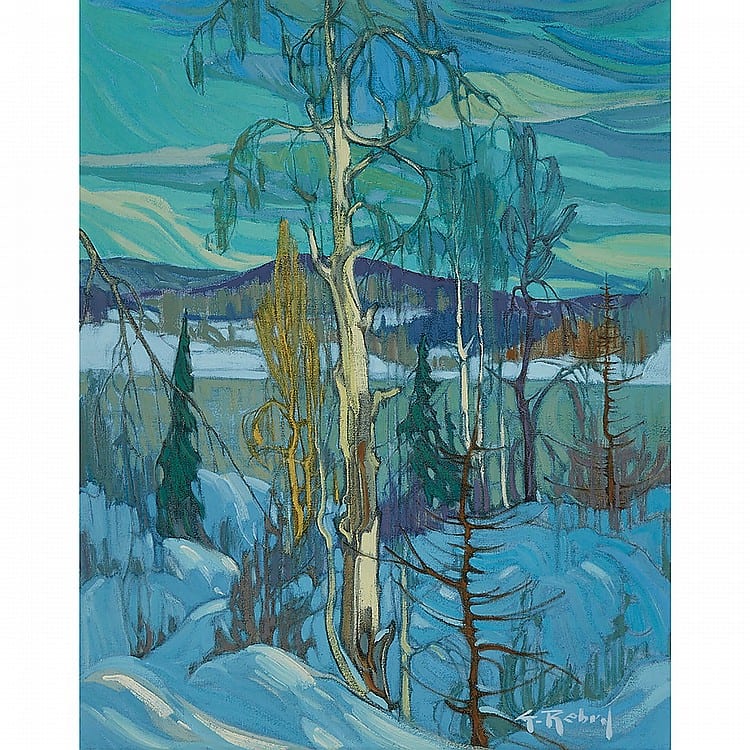 Gaston Rebry comparable auction result: gaston rebry neige bleu oil on canvas 20 ins x 16 ins 50 8 cms x 40 6 cms