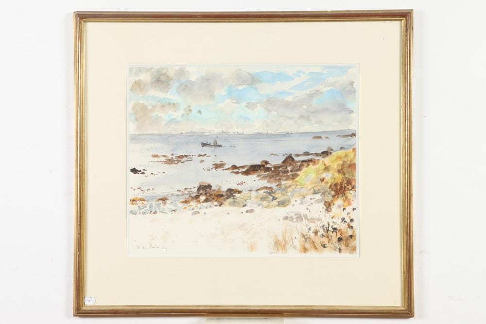 Pierre Lelong comparable auction result: pierre lelong french 1908 1984 rocky coast signed lower left watercolor