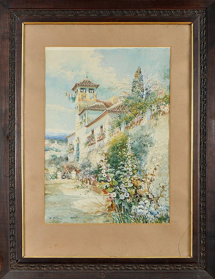 Enrique (1876) Marin comparable auction result: landscape with house