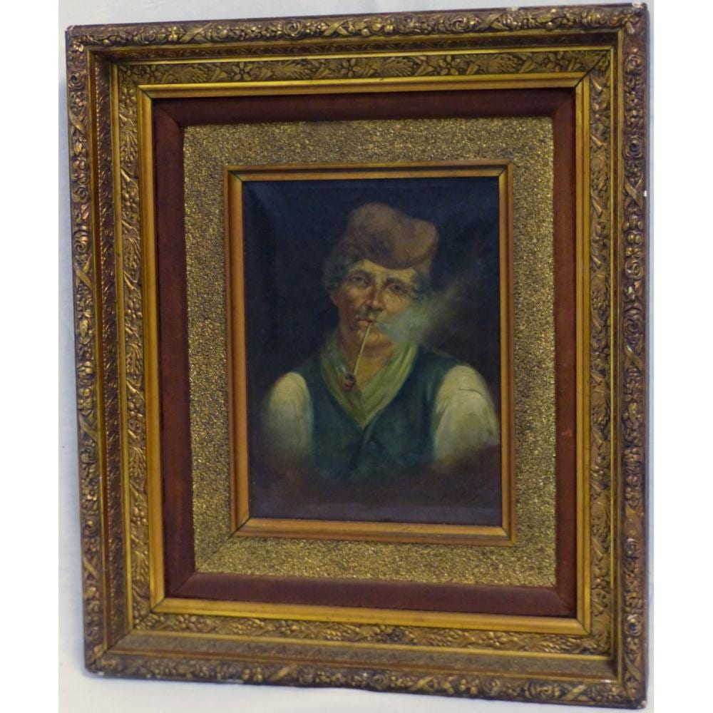 Filippo Marantonio comparable auction result: filippo marantonio man w pipe oil on canvas
