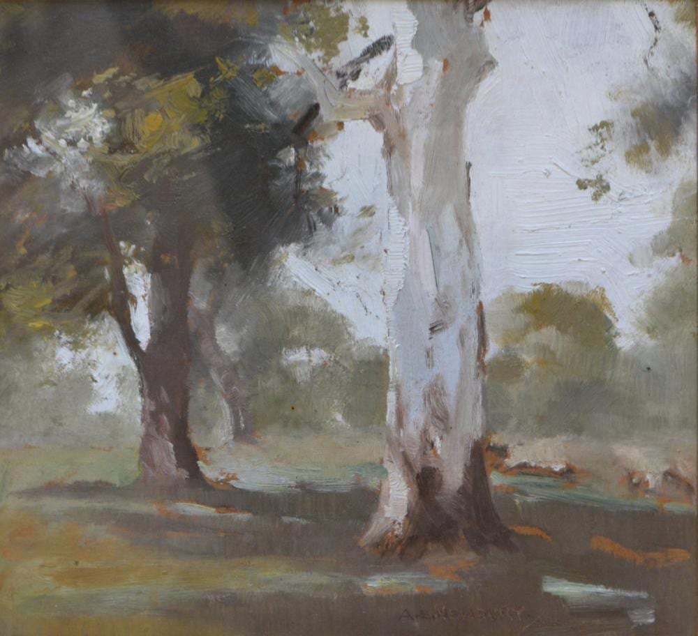 A. E. Newbury comparable auction result: a e newbury landscape oil on board 18 5 x 20 5cm