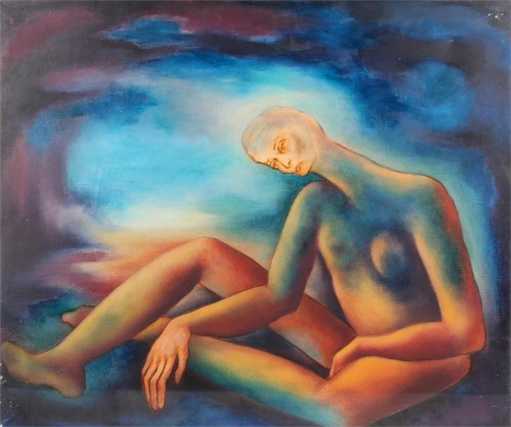 Moira Doggett comparable auction result: moira doggett b1927 study of a seated female nu