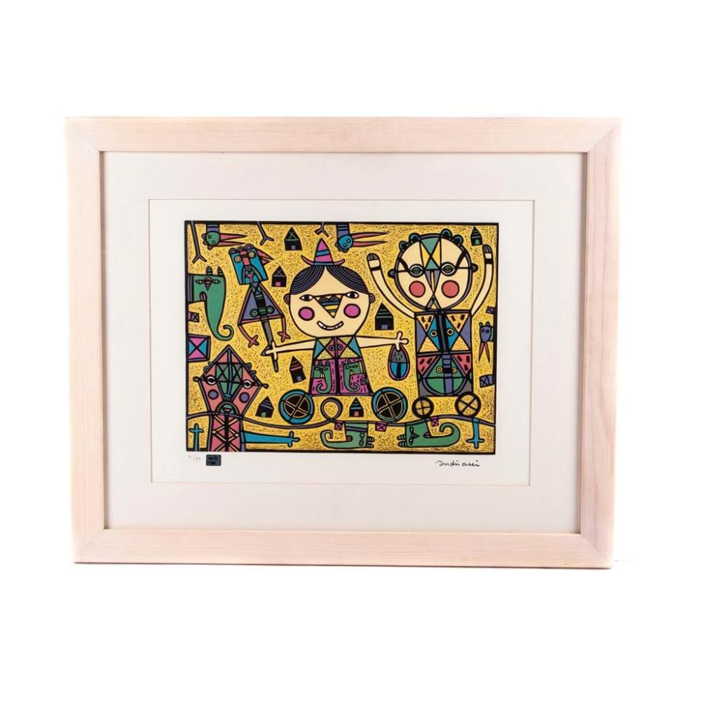 Fernando Andriacci comparable auction result: fernando andriacci oaxaca 1972 fiesta de 3 amigos xilograf a sobre papel 41 50 firmada a l piz y fechada 2017 con certificado