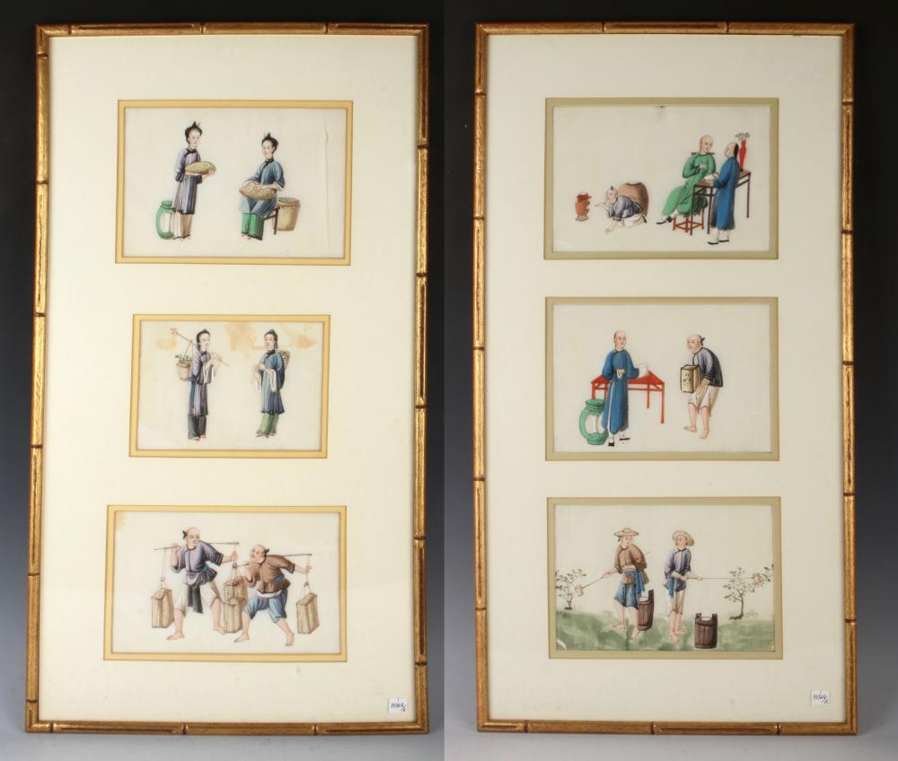 PAIR OF FRAMED PITH PAINTINGS sold by Converse Auctions, lot 312 — auction record photograph