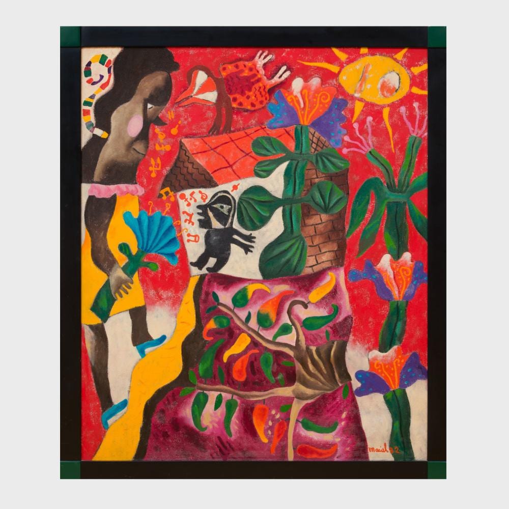 Leonel Maciel comparable auction result: leonel maciel b 1939 figures in a garden