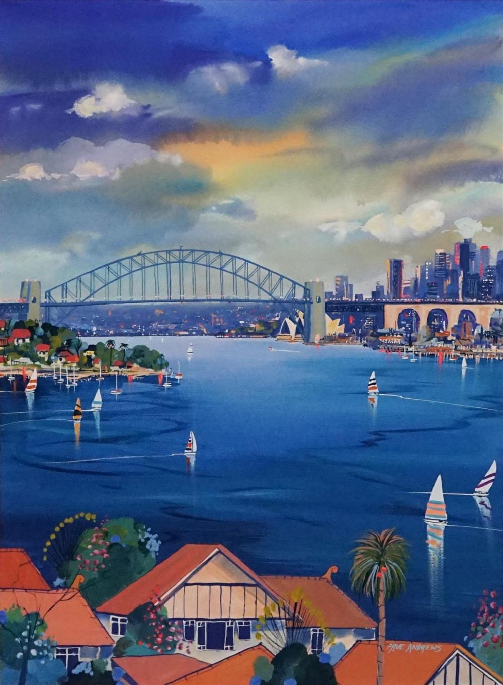 Prue Andrews comparable auction result: prue andrews 1956 harbour mood 76 x 55 5cm