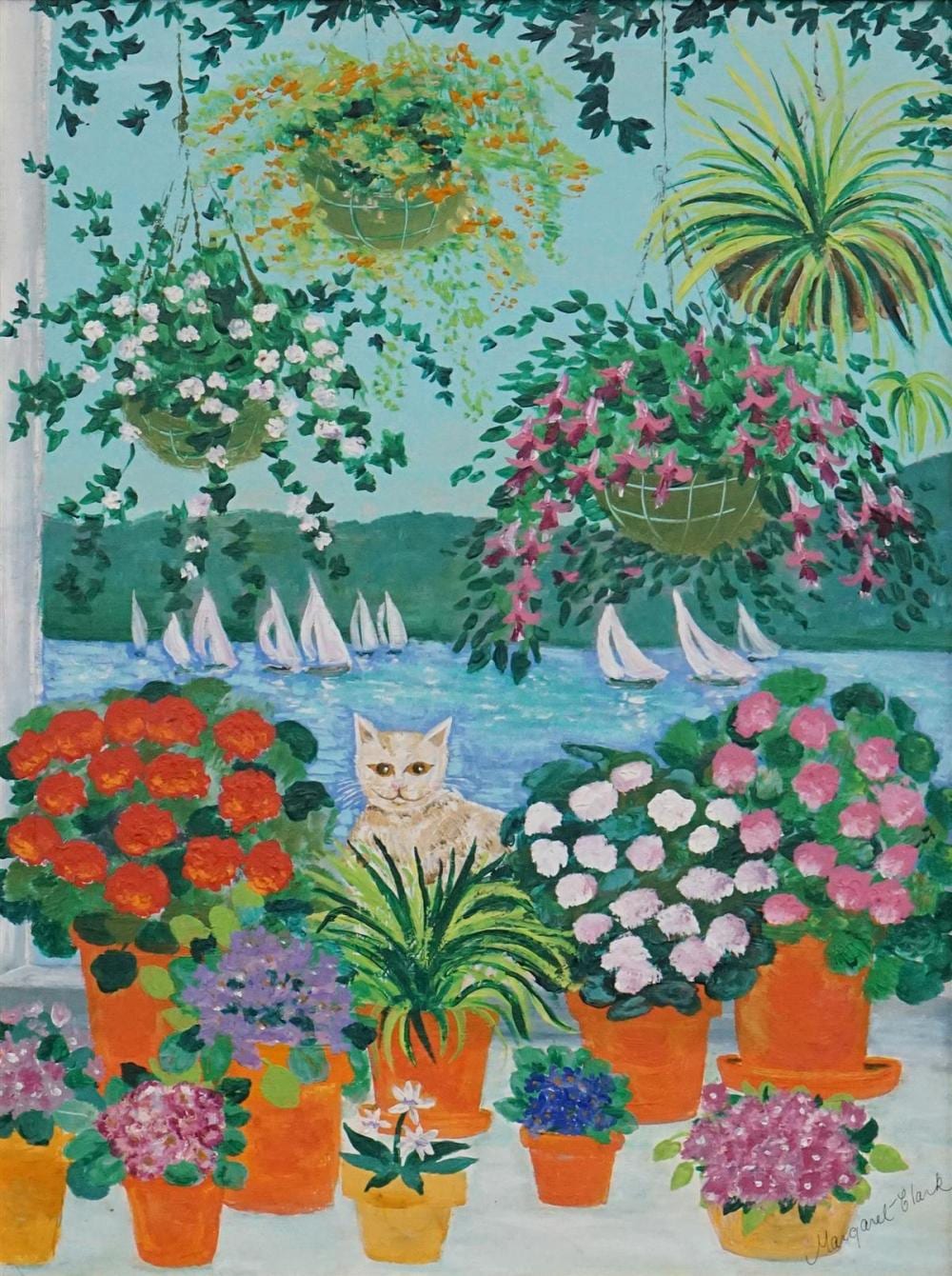 Margaret Clark comparable auction result: margaret clark 1901 2001 through the terrace 53 x 39 5cm