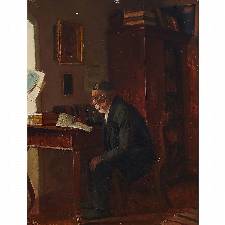 Adolf Reich comparable auction result: adolf reich 1887 1963 austrian reading the news oil on panel incised signature lower left 10 5 x 8 in 26 7 x 20 3 cm