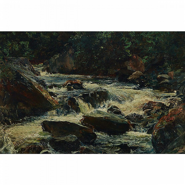 George Ogilvy Reid comparable auction result: george ogilvy reid 1851 1928 scottish a galloway river circa 1912 oil on canvas signed lower right signed and titled to the stretcher 14 x 21 in 35 6 x 53 3 cm