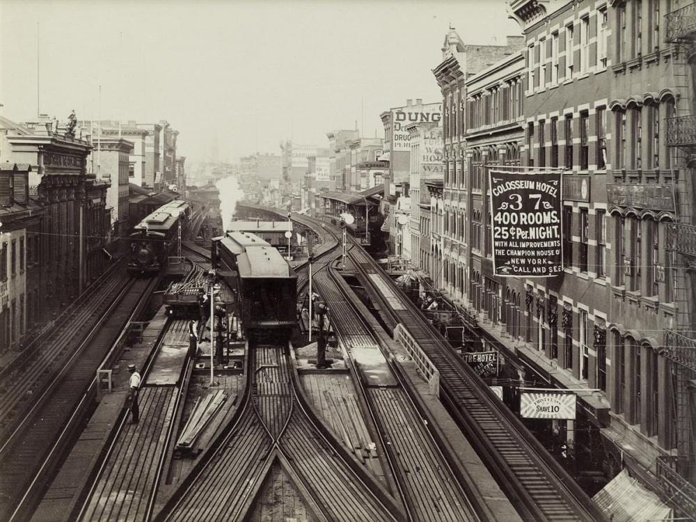 john s johnston 1830s 1899 elevated railroad bowery from chatham st n y c · Swann Auction Galleries · 2018-10-18 John S. Johnston comparable auction result: john s johnston 1830s 1899 elevated railroad bowery from chatham st n y c