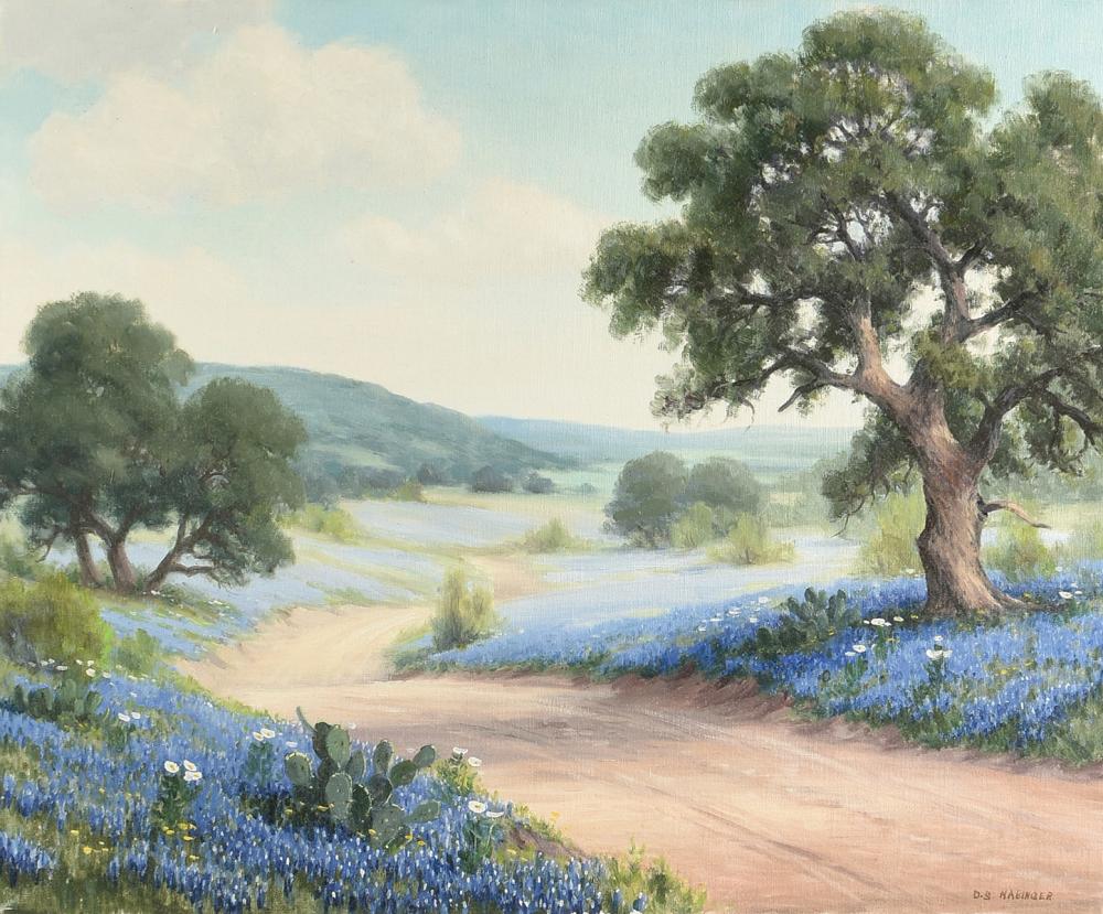 Dollie Nabinger comparable auction result: dollie nabinger american texas 1905 1988 a painting country road with blue bonnets