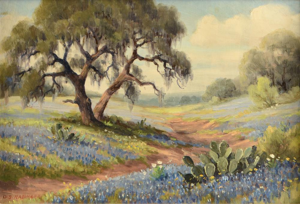 Dollie Nabinger comparable auction result: dollie nabinger american texas 1905 1988 a painting creek with blue bonnets