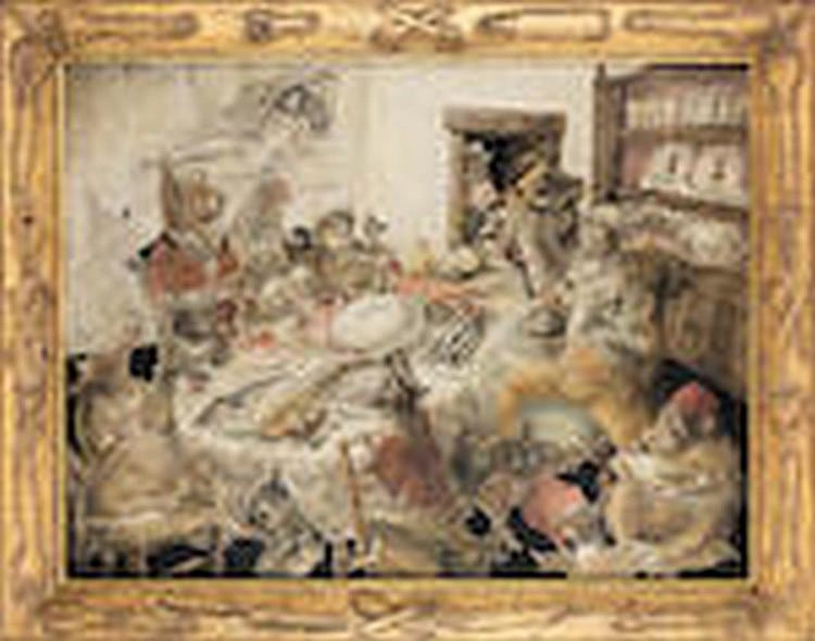 Léonard Tsuguharu Foujita (1886-1968) La fête d’anniversaire sig comparable sale