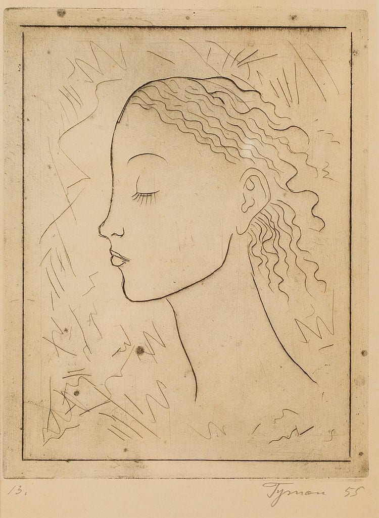 Tymon Niesiolowski comparable auction result: tymon niesiolowski 1882 1965 the head of a young girl 1955