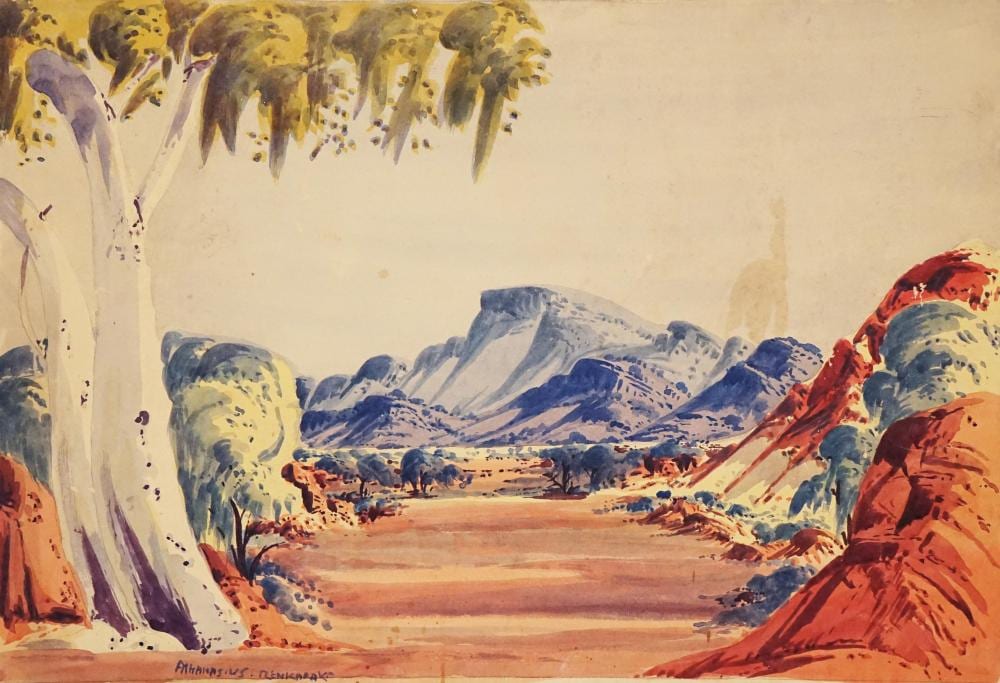 Athanasius Titus Renkaraka comparable auction result: athanasius titus renkaraka 1944 1989 central australian landscape 38 x 54 5cm
