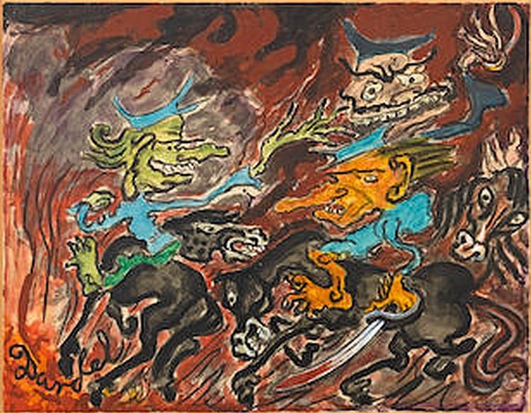Nils von Dardel comparable auction result: nils von dardel swedish 1888 1943 d dens husarer the hussar s of deat