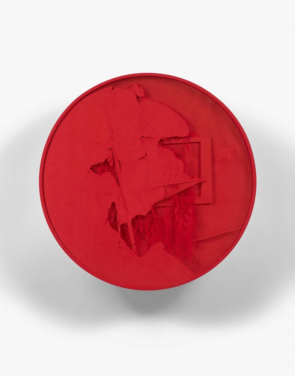 Manuel Merida comparable auction result: manuel merida n en 1939 cercle monochrome rouge 2005 pigment bois plexiglas et moteur
