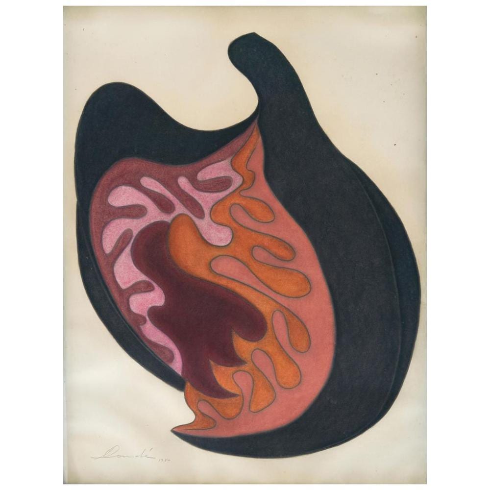 Olga Dondé comparable auction result: olga dond emergente signed and dated 1980 pastel on paper 86 x 66 cm