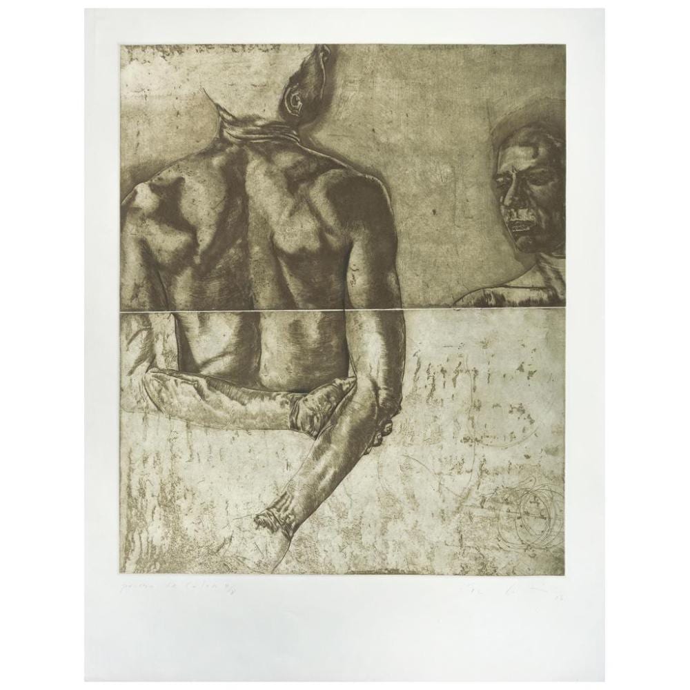 Roberto Cortázar comparable auction result: roberto cort zar torso firmado y fechado 03 grabado al aguafuerte prueba de autor 8 8 59 x 49 cm