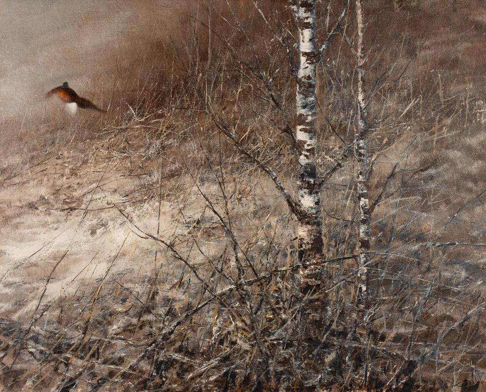 Pieter Daniel Dik comparable auction result: pieter daniel dik dutch born 1943 birch trees with a bird in flight signed oil on canvas 80cm x 100cm