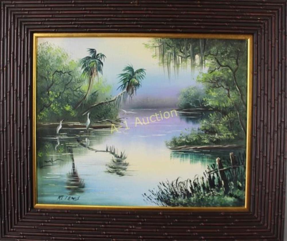 Robert L. Lewis comparable auction result: robert l lewis florida highwaymen artist
