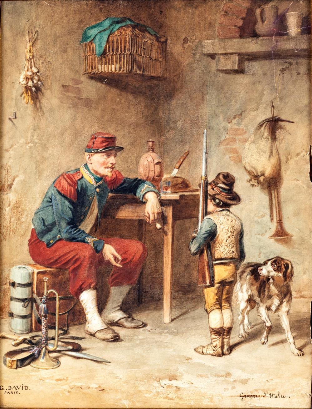gustave david parigi 1824 parigi 1891 campagna d italia italian war campaign · Casa d'aste ARCADIA · 2018-10-22 Gustave David comparable auction result: gustave david parigi 1824 parigi 1891 campagna d italia italian war campaign