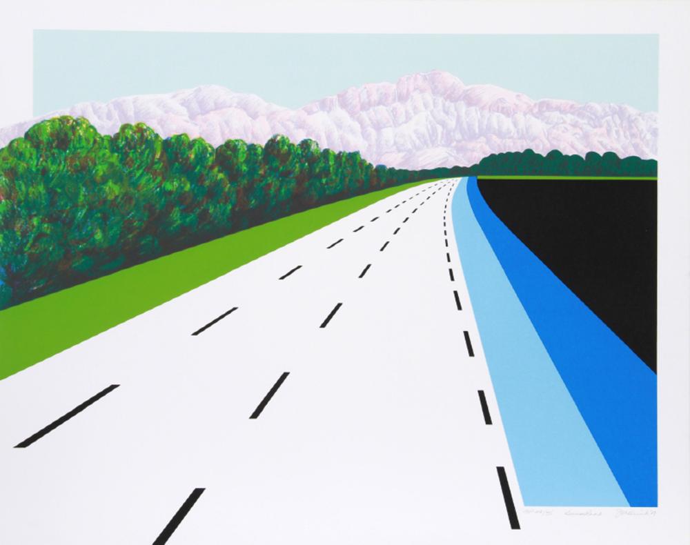 Joan Melnick comparable auction result: joan melnick swiss road serigraph