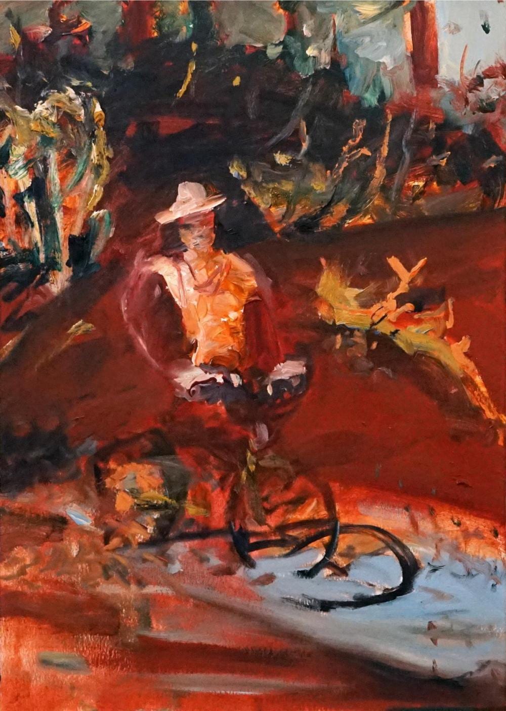 John R Walker comparable auction result: john r walker 1957 unititled figure in landscape 68 5 x 48cm
