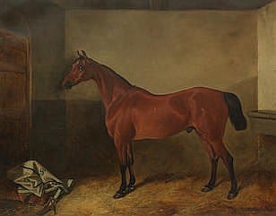 John Arnold Wheeler comparable auction result: john arnold wheeler british 1821 1903 chestnut horse in stable signed and indistinctly inscribed
