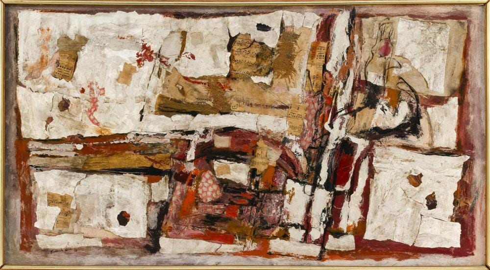 Frederick James Gill comparable auction result: frederick james gill pennsylvania 1906 1974 musical mural 1962 mixed media and collage on masonite 24 x 43 5 framed 25 5