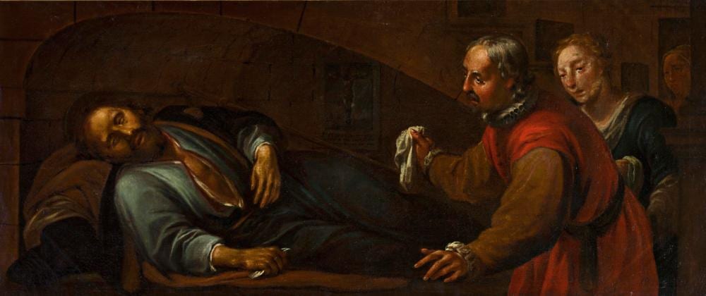 Antoni Viladomat comparable auction result: antoni viladomat death of saint alexius oil on canvas