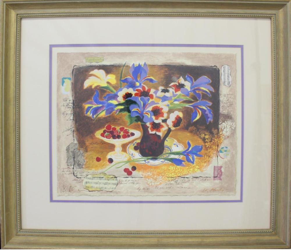 Alexander Galtchansky comparable auction result: alexander wissotzky blue irises ap serigraph