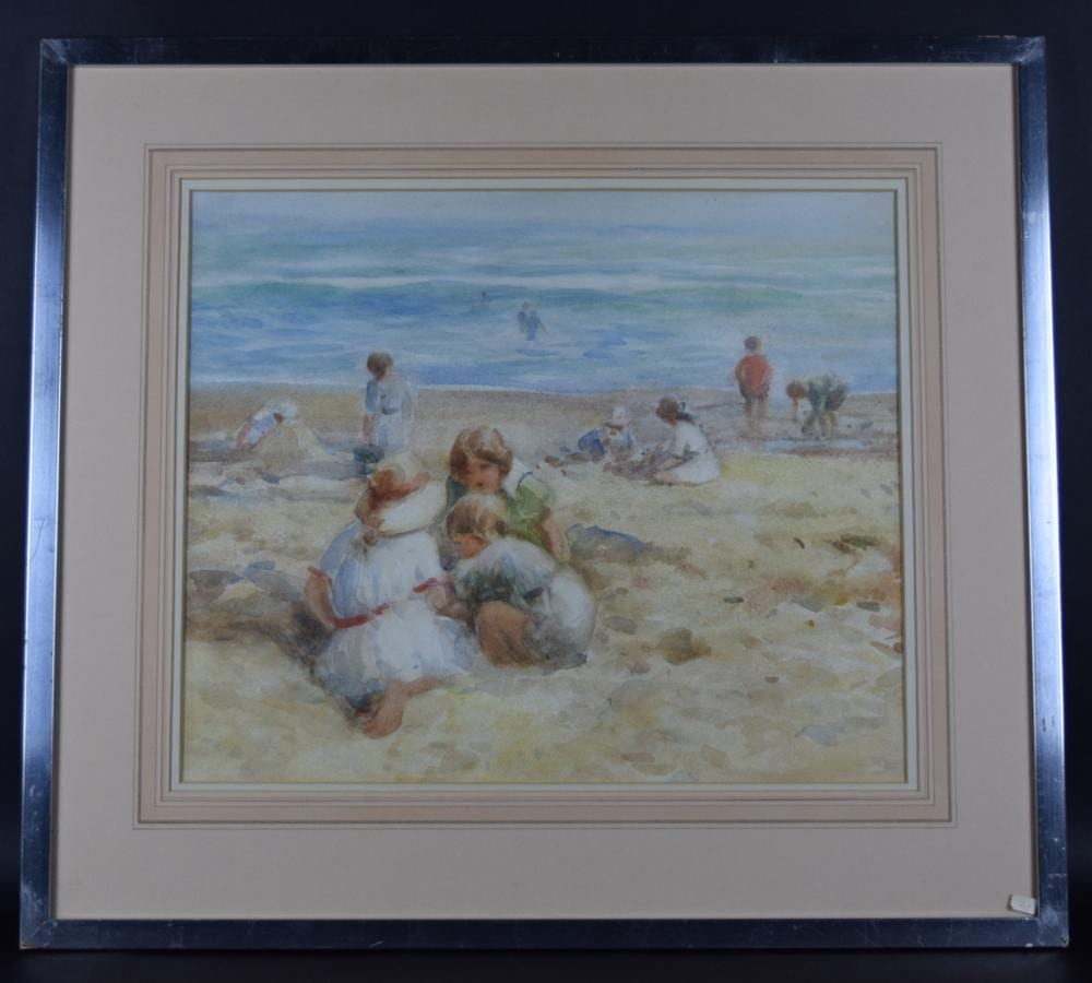 David Thomas Robertson comparable auction result: david thomas robertson 1879 1952 children playing on the beach