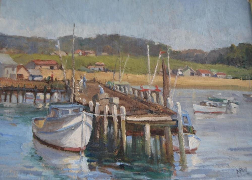 May Neill comparable auction result: may neill fishing boats off the wharf