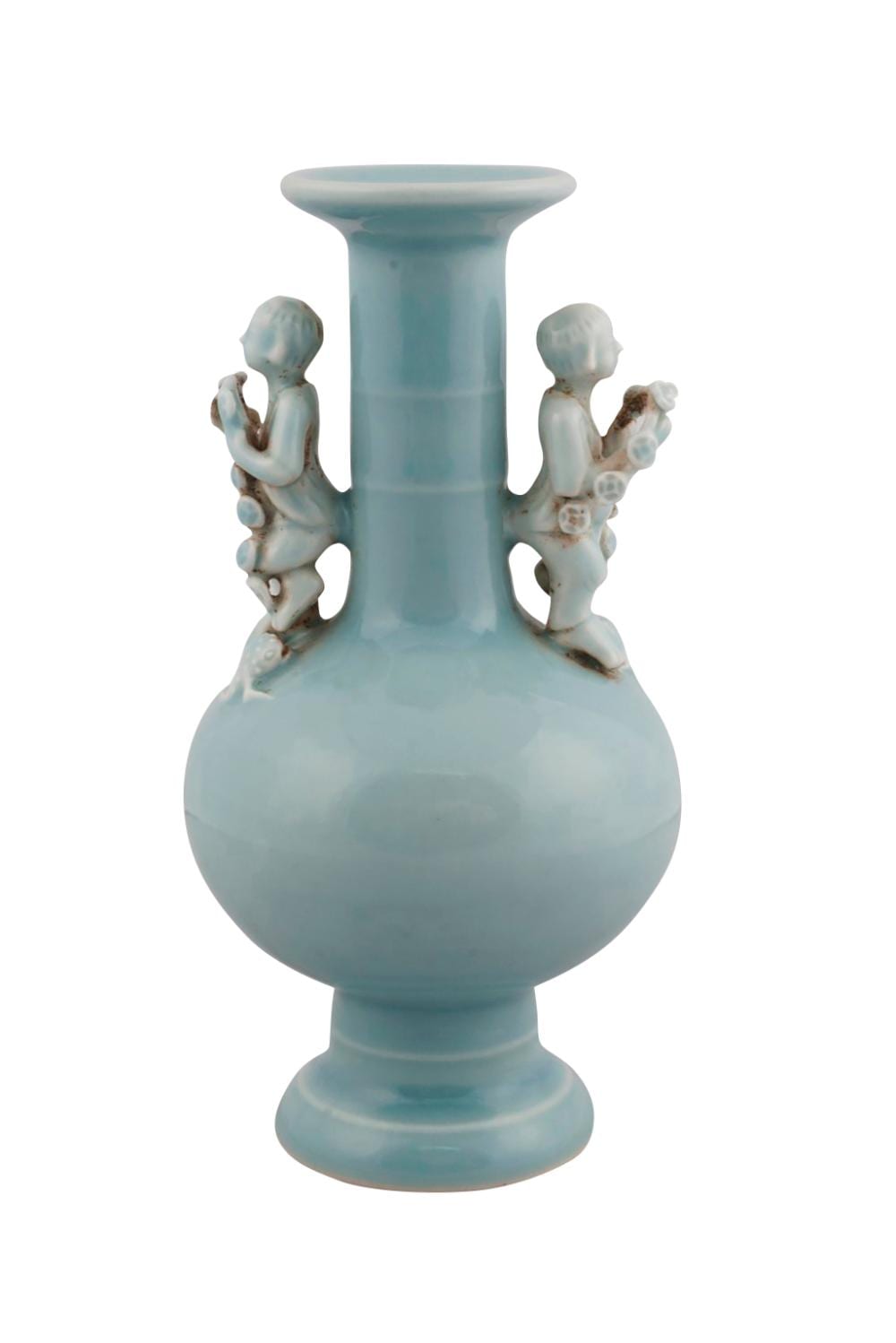 A Hai comparable auction result: a rare chinese monochrome porcelain liu hai bottle vase