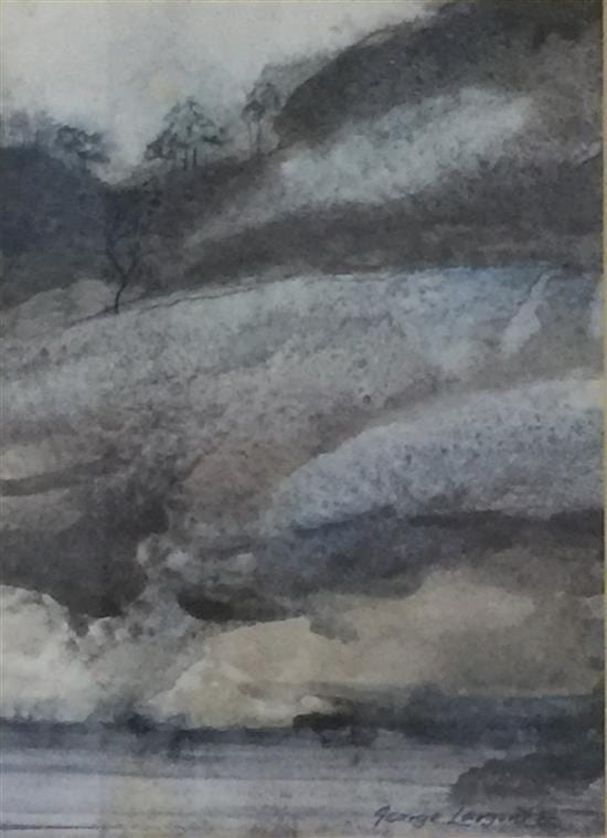 George Largent comparable auction result: george largent b 1940 moonlight dance 1986 blue bank 1986 2 each watercolour
