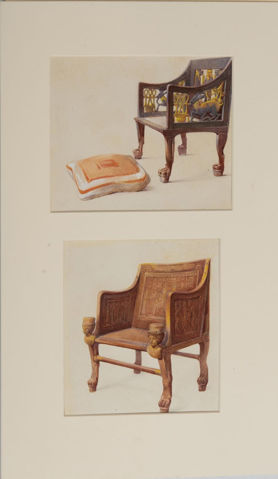 Howard Carter comparable auction result: howard carter 1874 1939 chair of sat amon and chair with cushion